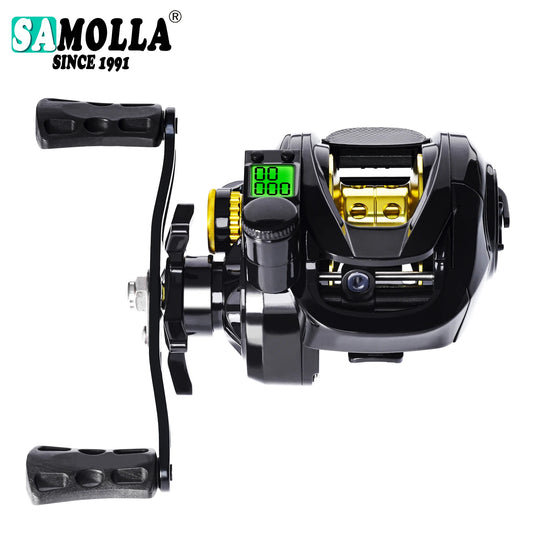 Led Screen Electronic Fishing Reel Baitcasting High Speed 7.2:1 10kg Drag Waterproof Saltwater Jigging Cast Drum Wheel Casting