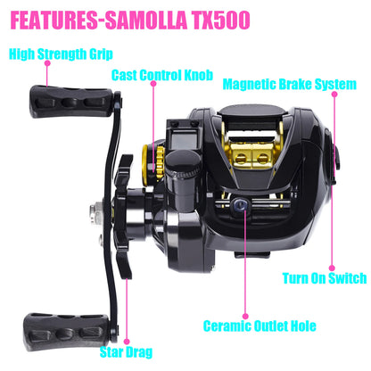 Led Screen Electronic Fishing Reel Baitcasting High Speed 7.2:1 10kg Drag Waterproof Saltwater Jigging Cast Drum Wheel Casting