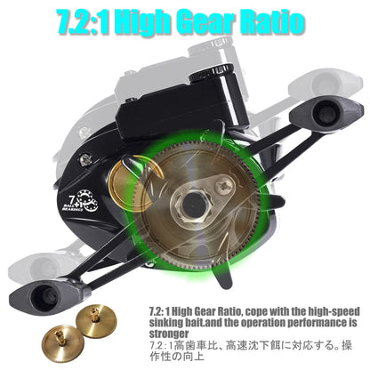 Led Screen Electronic Fishing Reel Baitcasting High Speed 7.2:1 10kg Drag Waterproof Saltwater Jigging Cast Drum Wheel Casting