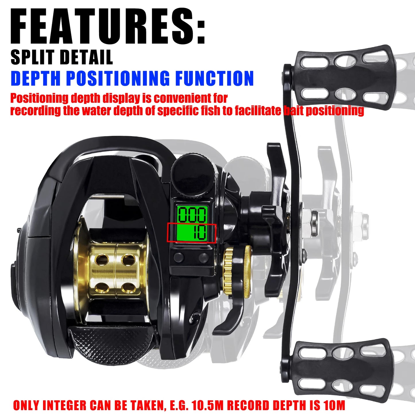 Led Screen Electronic Fishing Reel Baitcasting High Speed 7.2:1 10kg Drag Waterproof Saltwater Jigging Cast Drum Wheel Casting